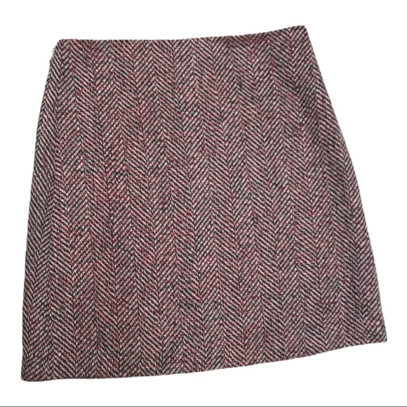 Loft Herringbone Wool Blend Skirt - Picture 2 of 3